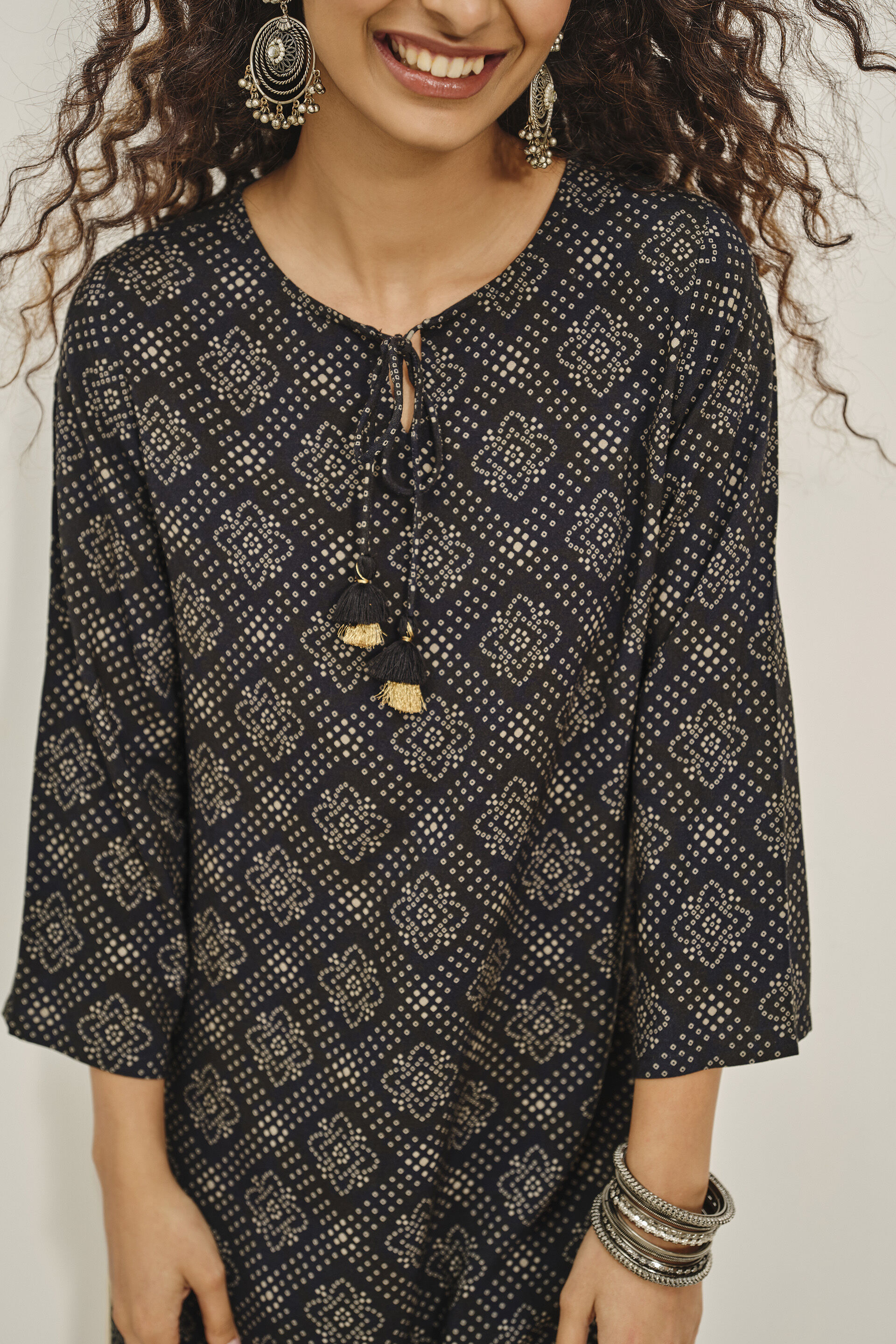 Raat Kalee Kurta, Black, image 5